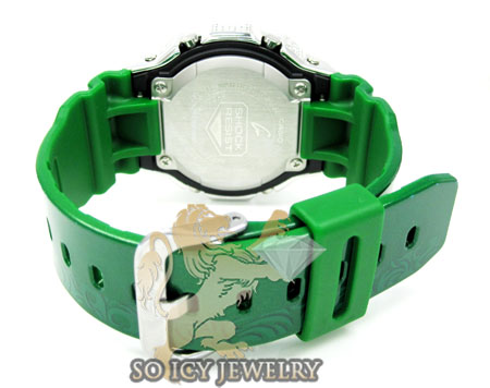 Mens cz g-lide green g-shock watch 4.00ct