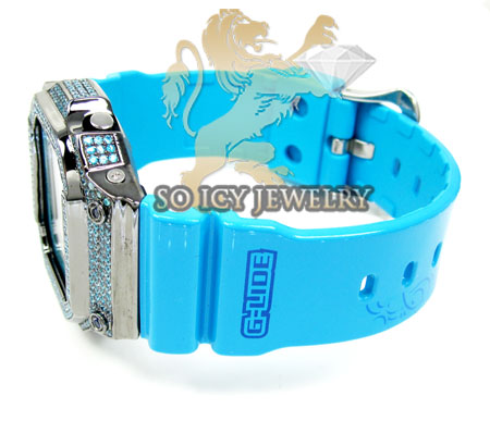 Mens cz g-lide aqua blue g-shock watch 4.00ct - Image 2
