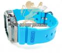 Mens cz g-lide aqua blue g-shock watch 4.00ct