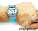 Mens cz g-lide aqua blue g-shock watch 4.00ct