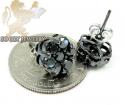 14k black gold black diamond cluster earrings 3.00ct