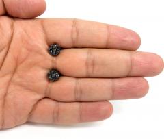 14k black gold black diamond cluster 9mm earrings 1.75ct