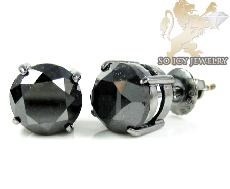 14k black gold black diamond studs 6.00ct - Image 3
