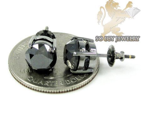 14k black gold black diamond studs 6.00ct - Image 4