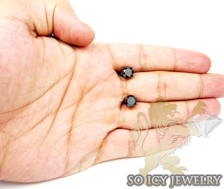 14k black gold black diamond studs 6.00ct - Image 5