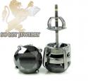 14k black gold black diamond studs 6.00ct
