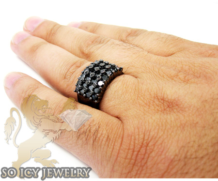 Mens 14k black gold black diamond cluster ring 4.00ct - Image 5