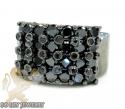 Mens 14k black gold black diamond cluster ring 4.00ct