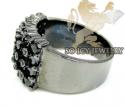 Mens 14k black gold black diamond cluster ring 4.00ct