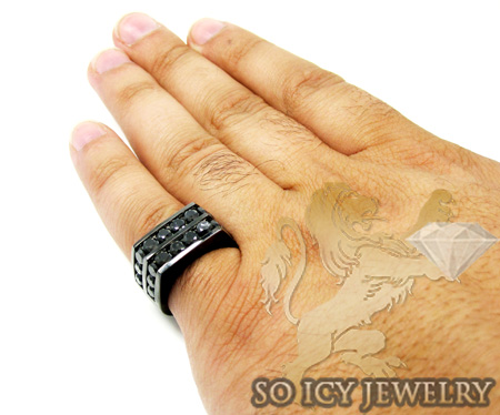 Mens 14k black gold black diamond pinky ring 7.00ct - Image 5