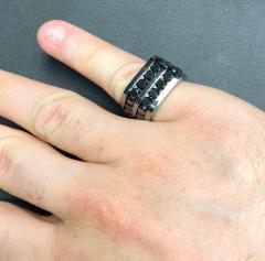 Mens 14k black gold black diamond pinky ring 7.00ct