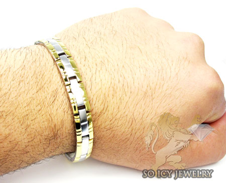 Two tone stainless steel bracelet
