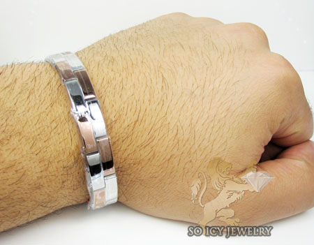White & rose stainless steel fasion bracelet