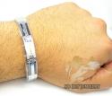 Two tone stainless steel black enamel bracelet