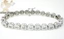 Ladies 14k white gold round diamond flower bracelet 7.00ct