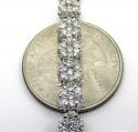 Ladies 14k white gold round diamond flower bracelet 7.00ct