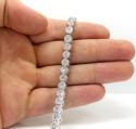 Ladies 14k white gold round diamond flower bracelet 7.00ct