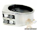 14k black gold white & black diamond 2 row fashion mens ring 3.50ct