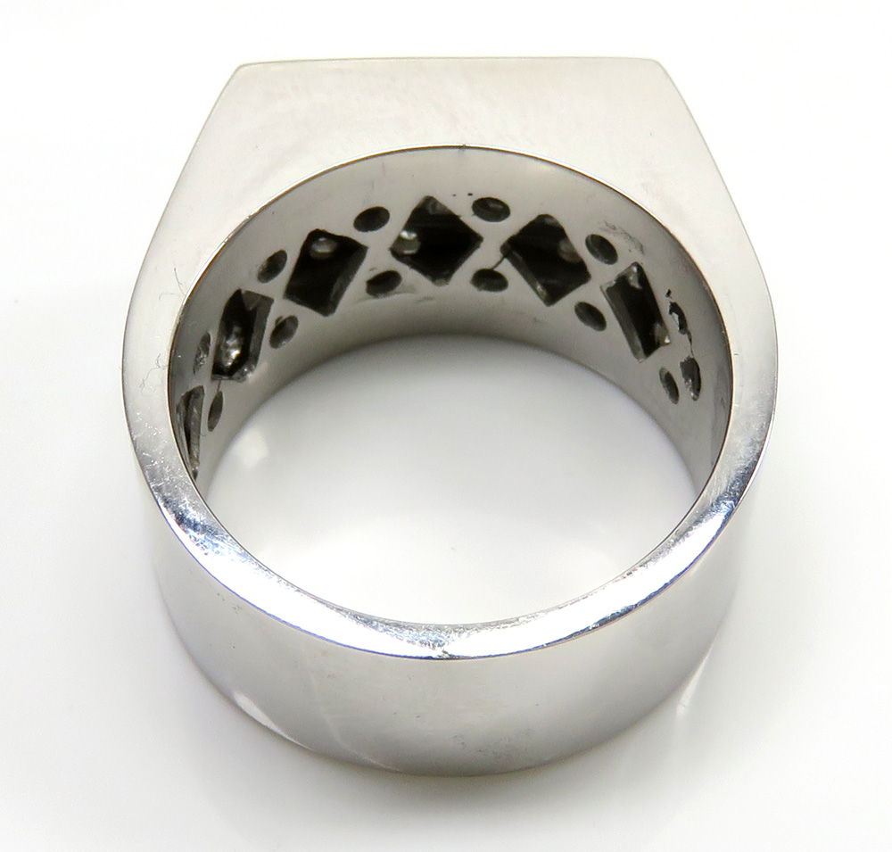 14k white gold 2 row diamond wedding band ring 2.50ct