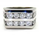 14k white gold 2 row diamond wedding band ring 2.50ct