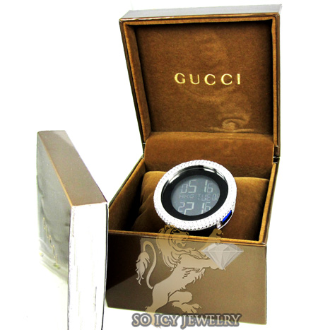 Mens diamond igucci digital full case big bezel watch 12.50ct