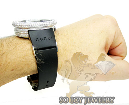 Mens diamond igucci digital full case big bezel watch 12.50ct