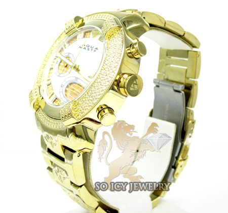 Mens aqua master genuine diamond yellow ornament watch 0.20ct