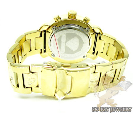 Mens aqua master genuine diamond yellow ornament watch 0.20ct
