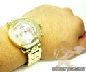 Mens aqua master genuine diamond yellow ornament watch 0.20ct