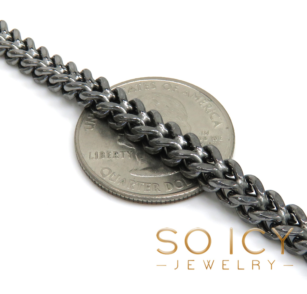 10k black gold franco link chain 30 inch 4.3mm