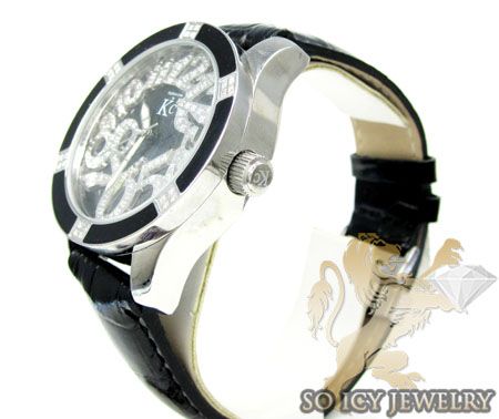 Techno com kc diamond black enamel white stainless steel watch 0.50ct - Image 2
