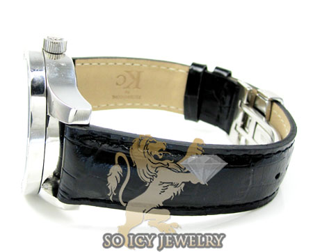 Techno com kc diamond black enamel white stainless steel watch 0.50ct - Image 3