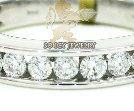 Unisex 14k white gold round diamond wedding band 0.50ct