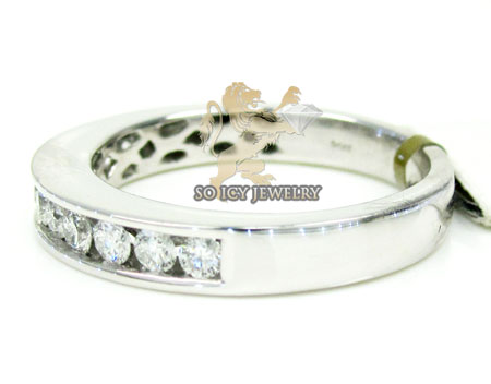 Unisex 14k white gold round diamond wedding band 0.50ct
