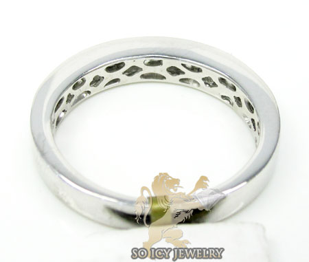 Unisex 14k white gold round diamond wedding band 0.50ct