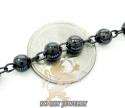 925 black silver rosary italy necklace 30 inches 6mm