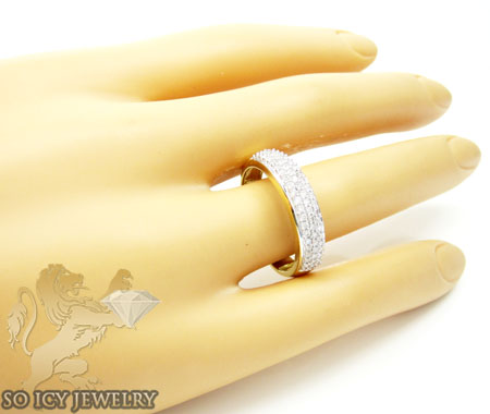 Mens 14k yellow gold round diamond wedding band 1.00ct