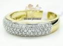 Mens 14k yellow gold round diamond wedding band 1.00ct