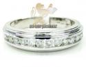 Mens 14k white gold round diamond wedding band 1.10ct