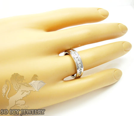 Ladies 14k white gold round diamond wedding band 0.85ct - Image 6