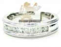 Ladies 14k white gold round diamond wedding band 0.85ct