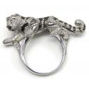 Ladies 14k white gold diamond black rhodium tiger ring 2.00ct