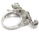 Ladies 14k white gold diamond black rhodium tiger ring 2.00ct