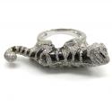 Ladies 14k white gold diamond black rhodium tiger ring 2.00ct