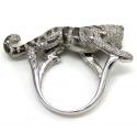 Ladies 14k white gold diamond black rhodium tiger ring 2.00ct