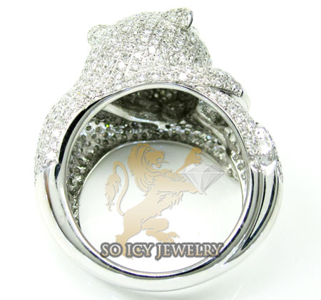 Ladies 14k white gold round diamond tiger ring 2.25ct - Image 5