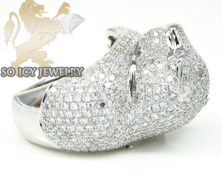 Ladies 14k white gold round diamond tiger ring 2.25ct - Image 6