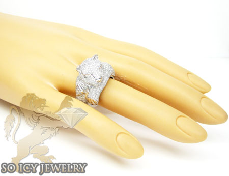 Ladies 14k white gold round diamond tiger ring 2.25ct - Image 7