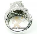 Ladies 14k white gold round diamond tiger ring 2.25ct
