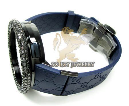 Mens black diamond igucci digital big bezel watch 11.00ct - Image 3